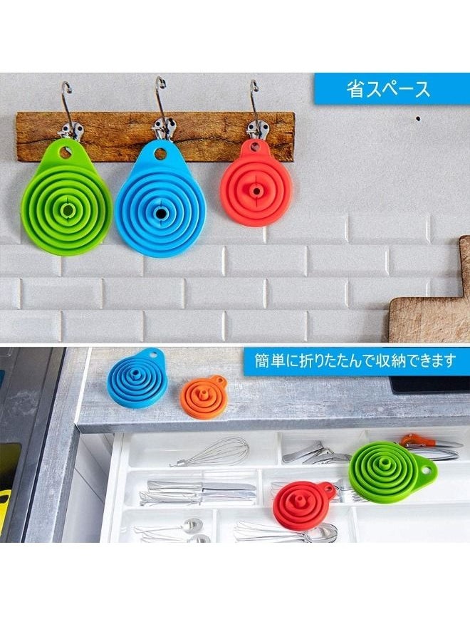 Generic - Collapsible silicone funnel for pouring liquid into the bottle multicolored - Image 1