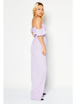 Women Off Shoulder Ruffle Sleeve Jumpsuit, Lilac - pzsku/Z53EA2E89FF302DB1D666Z/45/_/1727187915/2f9ee9bb-e962-4f5d-9d65-a78d76b0eece