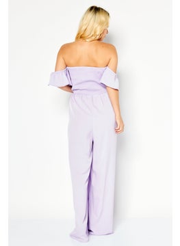 Women Off Shoulder Ruffle Sleeve Jumpsuit, Lilac - pzsku/Z53EA2E89FF302DB1D666Z/45/_/1731852478/8f53819e-430e-4d76-af55-613d24ff6e19