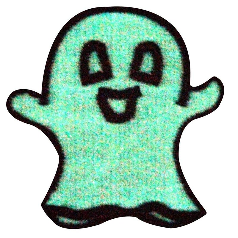 ZEGIN Glow in Dark Happy Ghost Embroidered Applique Iron On Sew On Patch - Image 3
