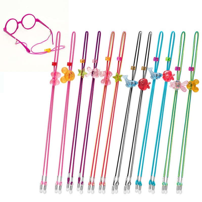 HALF CRESCEN Kids Glasses Strap Pack of 12 Eyeglasses Straps for Kids Sunglasses Holder Strap for Kids Girls