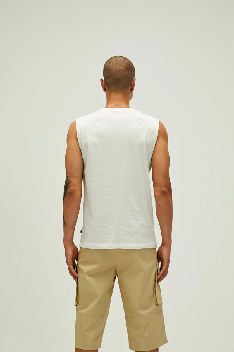 Bad Bear 22.01.23.002_Tribe Tank-Top Flat Collar Normal Fit Straight Off-White Men's Undershirt