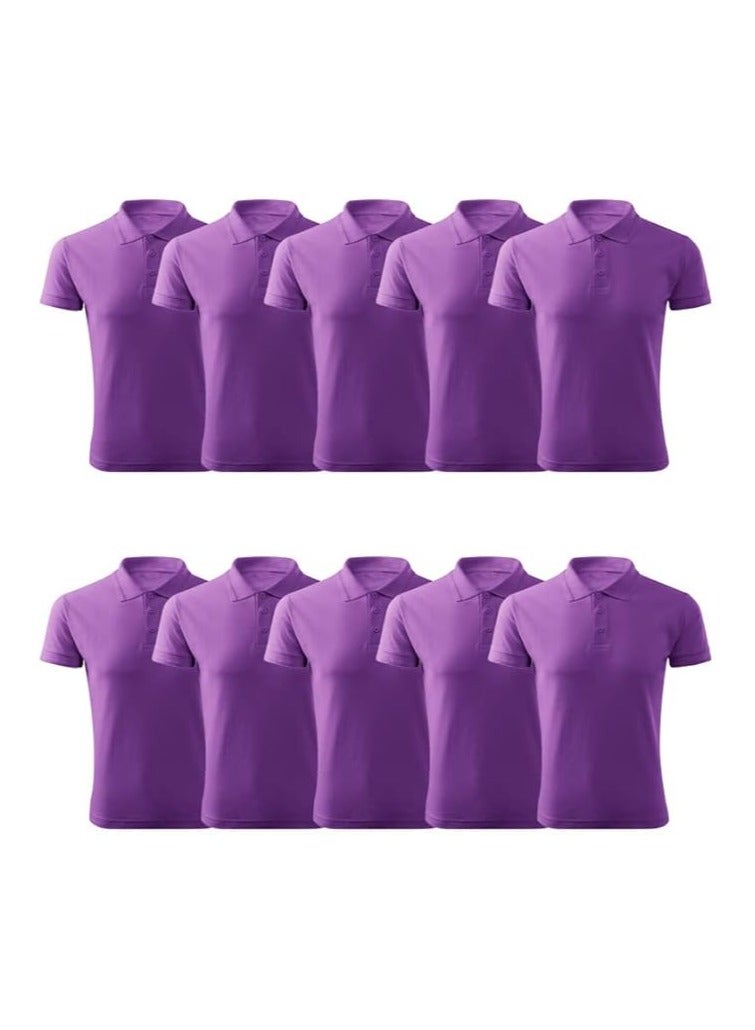 PRINTSHOP4ME Pack of 10 Pcs Men's Regular-Fit Golf Polo T-shirt Pure Cotton Short Sleeve 220 GSM Basic Colors  - Image 1