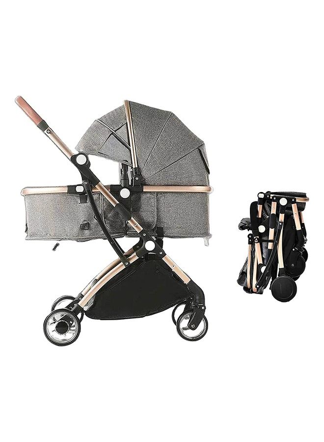 ليموس عربة اطفال محمولة للسفر وحديثي الولادة بتصميم خاص (رمادي)
