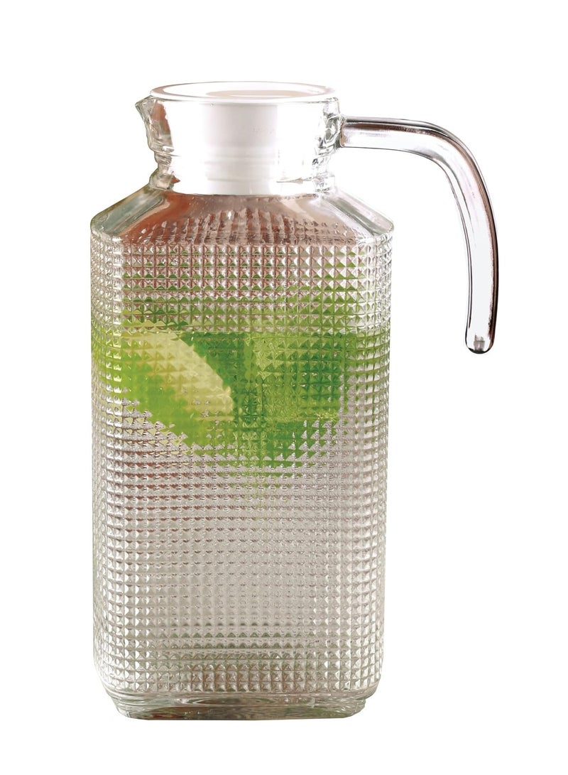 Circleware Frigo Decorative Glass Pitcher with Lid, Glass Water Pitcher for Beverages, Juice, Kombucha, and Cold Drinks, 68 oz, Clear - Image 5