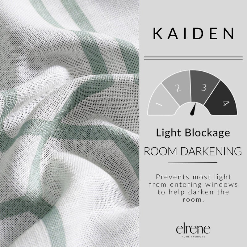 Elrene Home Fashions Kaiden Geometric Room-Darkening Window Curtain, Single Panel, 52" W x 84" L (1 Panel), Slate Blue - Image 4