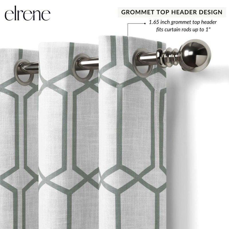 Elrene Home Fashions Kaiden Geometric Room-Darkening Window Curtain, Single Panel, 52" W x 84" L (1 Panel), Slate Blue - Image 2