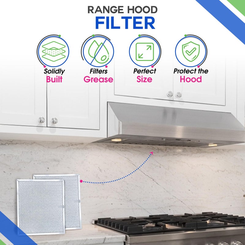 باجين استبدال مرشح غطاء محرك السيارة لـ 9.87 × 11.62 بوصة 97007894 مرشح غطاء محرك السيارة Broan وفلتر مروحة عادم المطبخ Nutone - مرشح تنفيس غطاء محرك السيارة لمرشحات غطاء محرك السيارة الشحوم من الموقد العلوي 2 حزمة - Image 2