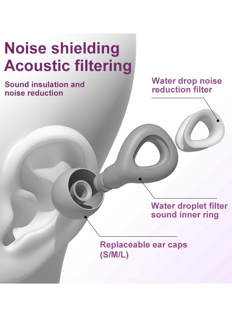 Ear Plugs for Sleeping Noise Cancelling, High Fidelity Concert Ear Plugs, Reusable Soft Silicone Ear Protection for Sleep, Concerts, Work, Rave -35dB Noise Reduction, with 6 Eartips