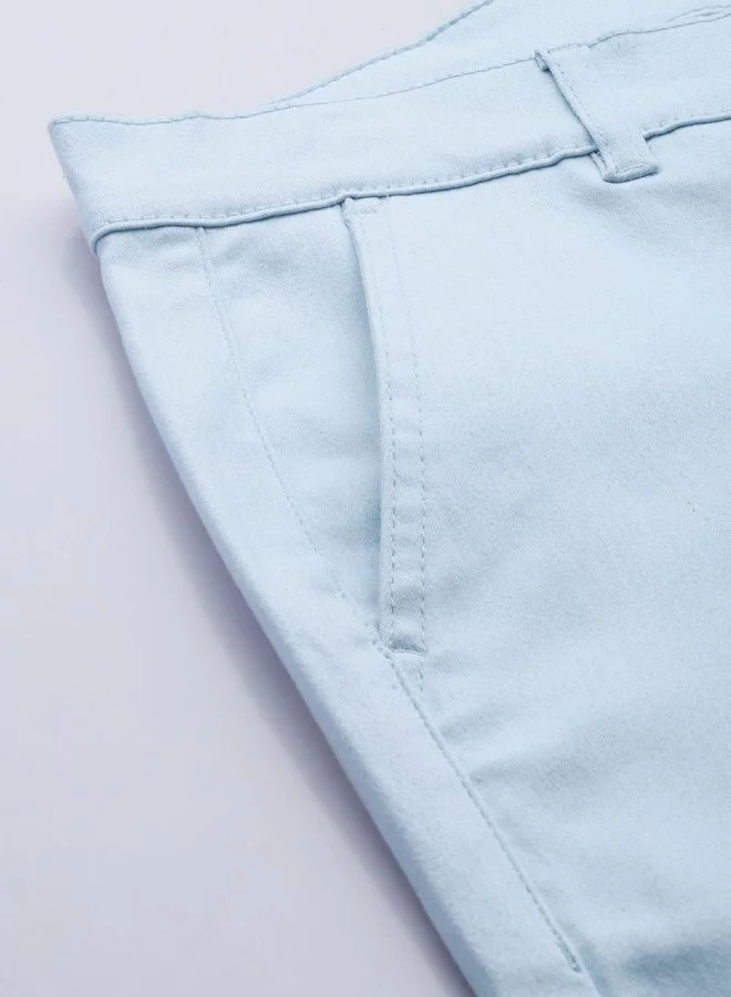 ذا انديان كراج كو Men Slim Fit Solid Mid-Rise Stretchable Chinos