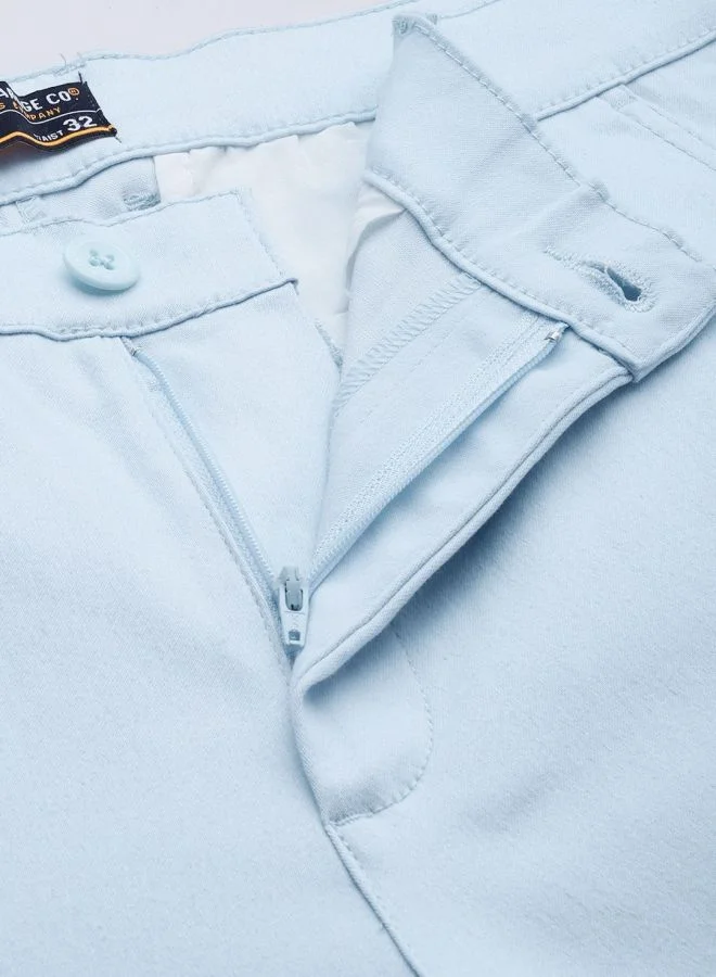 ذا انديان كراج كو Men Slim Fit Solid Mid-Rise Stretchable Chinos