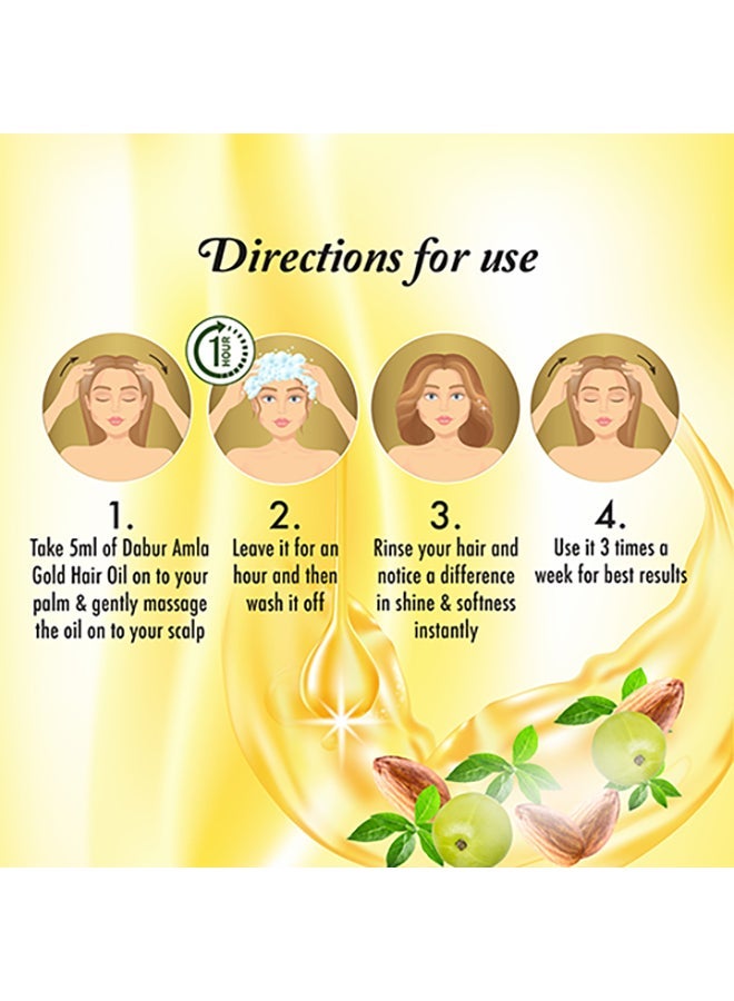 دابر زيت أملا جولد للشعر باللوز والحناء يعزز نمو الشعر الجاف التالف والمعالج كيميائيا 200 مل - Image 4
