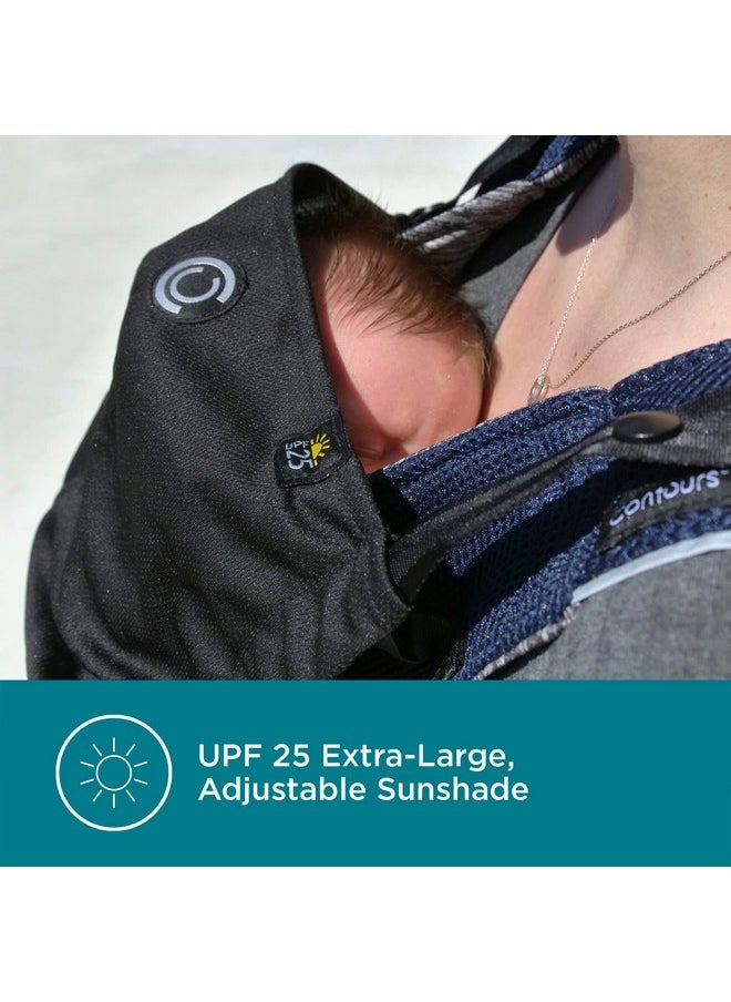 Contours Contours Baby Carrier Newborn to Toddler | Journey GO 5 Position Convertible Easy-to-Use Baby Carrier with Pockets for Men and Women, Face in, Face Out, Front, Back & Hip (8-45 lbs) - Cosmos Navy  - Image 4