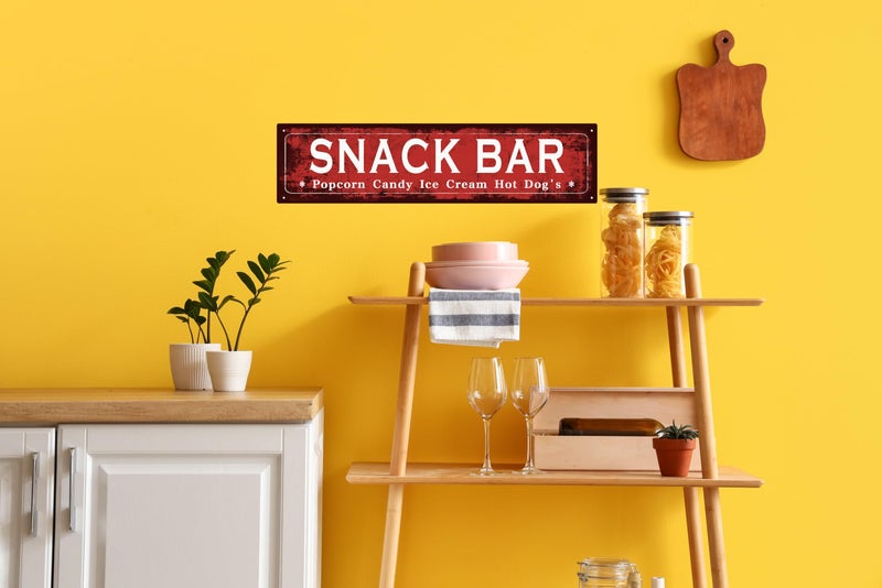 QIXFGUL Vintage Tin Sign Retro Metal Snack Bar Signs Stylish Wall Art Plaques for Home Decor Bathroom Kitchen House and Gothic Wall Decor or as a Unique Poster 16x4 in - Image 4