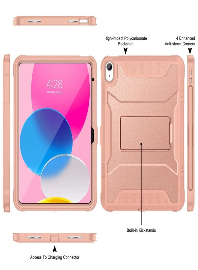 Soke Case for iPad (A16) 11th Generation 11-inch 2025, iPad 10th Generation 10.9-inch 2022, with Built-in Screen Protector and Kickstand, Rugged Full Body Protective Cover - New Rose Gold - Image 3