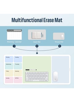 Loukin Erasable Dry Erase Desk Mat, Mouse Pad, Writing White Board, Non-Slip Desktop Protector For Office, Home, School (Includes 2 Wet Erase Markers & Cleaning Cloth) 32"X14"  - Image 2