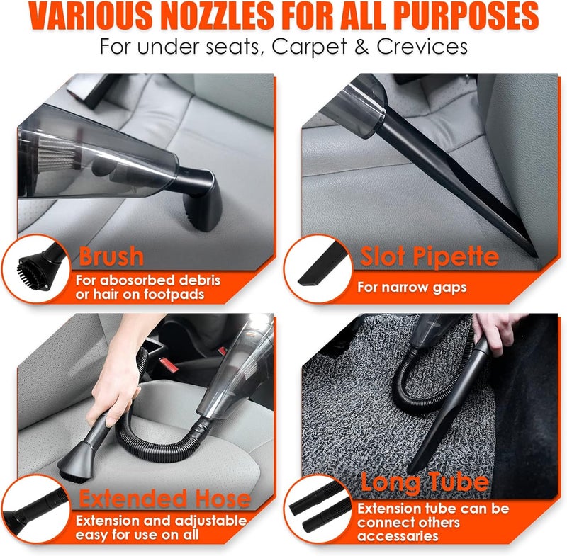 Viewsun 21PCS Car Cleaning Kit with High Power Handheld Vacuum and Detailing Brushes - Image 3