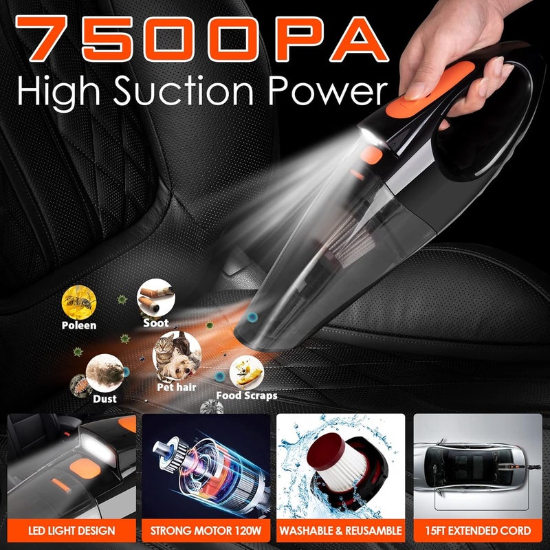 Viewsun 21PCS Car Cleaning Kit with High Power Handheld Vacuum and Detailing Brushes - Image 2
