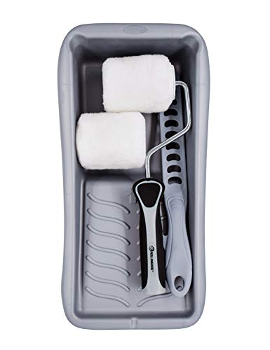 ROLLINGDOG Small Paint Roller Kit - 3 Inch Paint Roller Cover, Roller Frame with Tray, Paint Stir Bar House Painting Tool for Wall Ceiling Edge Painting - Image 1