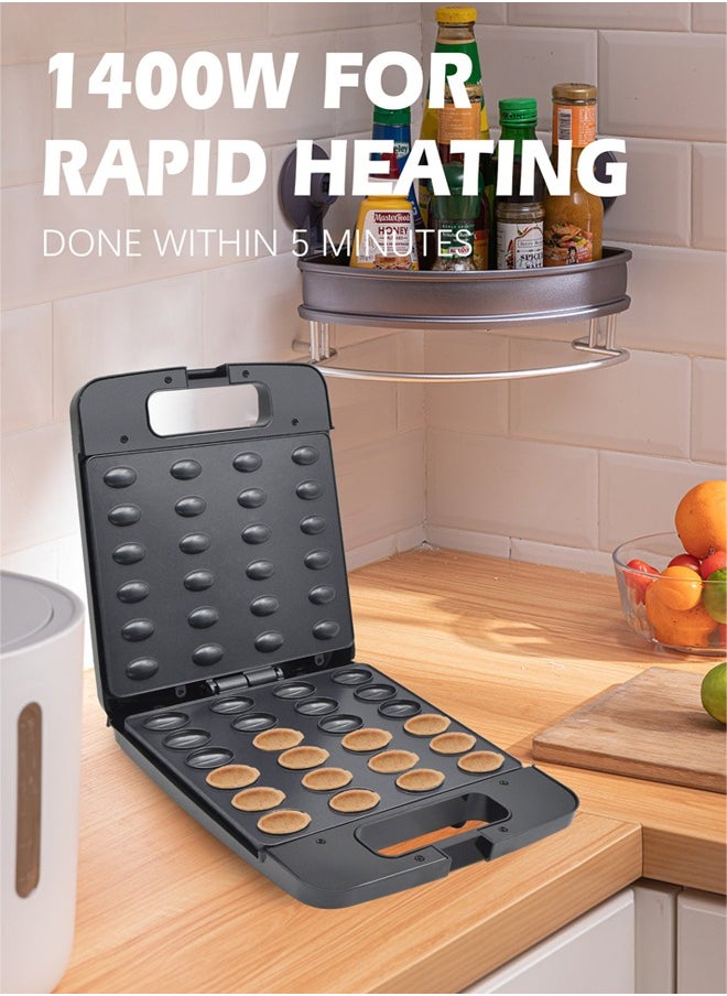 DSP Electric Walnut Cake Maker, Automatic Mini Nut Waffle,Non-Stick Doughnut Maker,Double-Sided Heating, Indicator Lights,Skid Resistant Feet,1400W KC1154  - Image 5