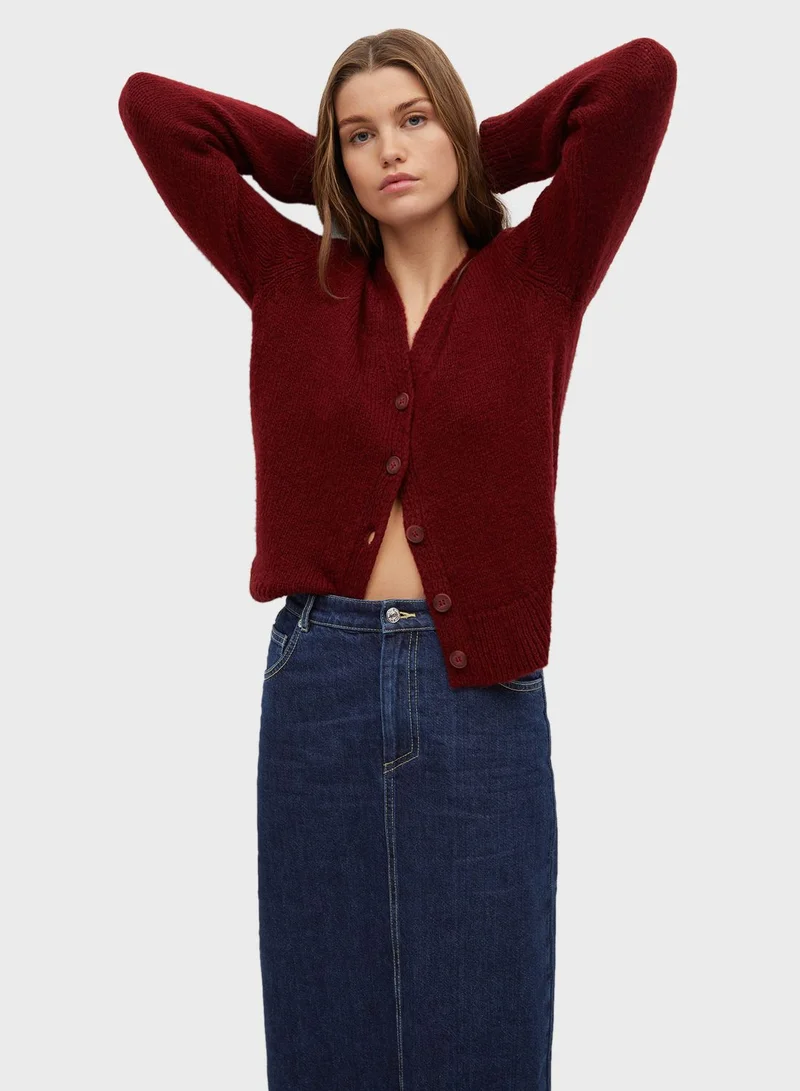 MANGO Seam Detail Denim Skirt