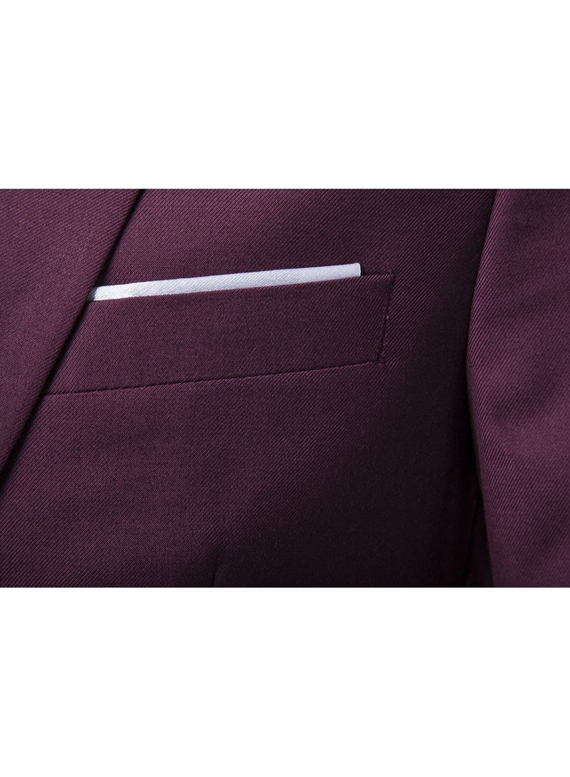 Shougu Fashionable And Versatile Business Solid Color Men's Suit Set Two-piece Set  - Image 4