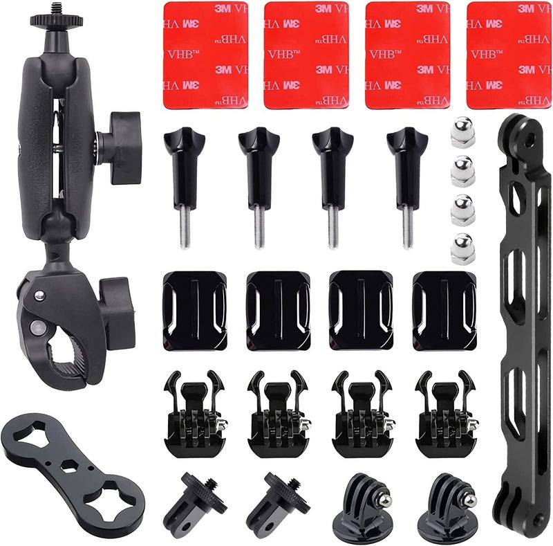 Adofys Motorcycle Accessory Bundle Compatible with Insta360 ONE X5, X4, X2, X3, ONE X, ONE R, RS, Gopro Hero 13/12/11/ & 9 Max, Fusion, DJI OSMO Action 5pro/4/3 & 2 Camera - Image 1