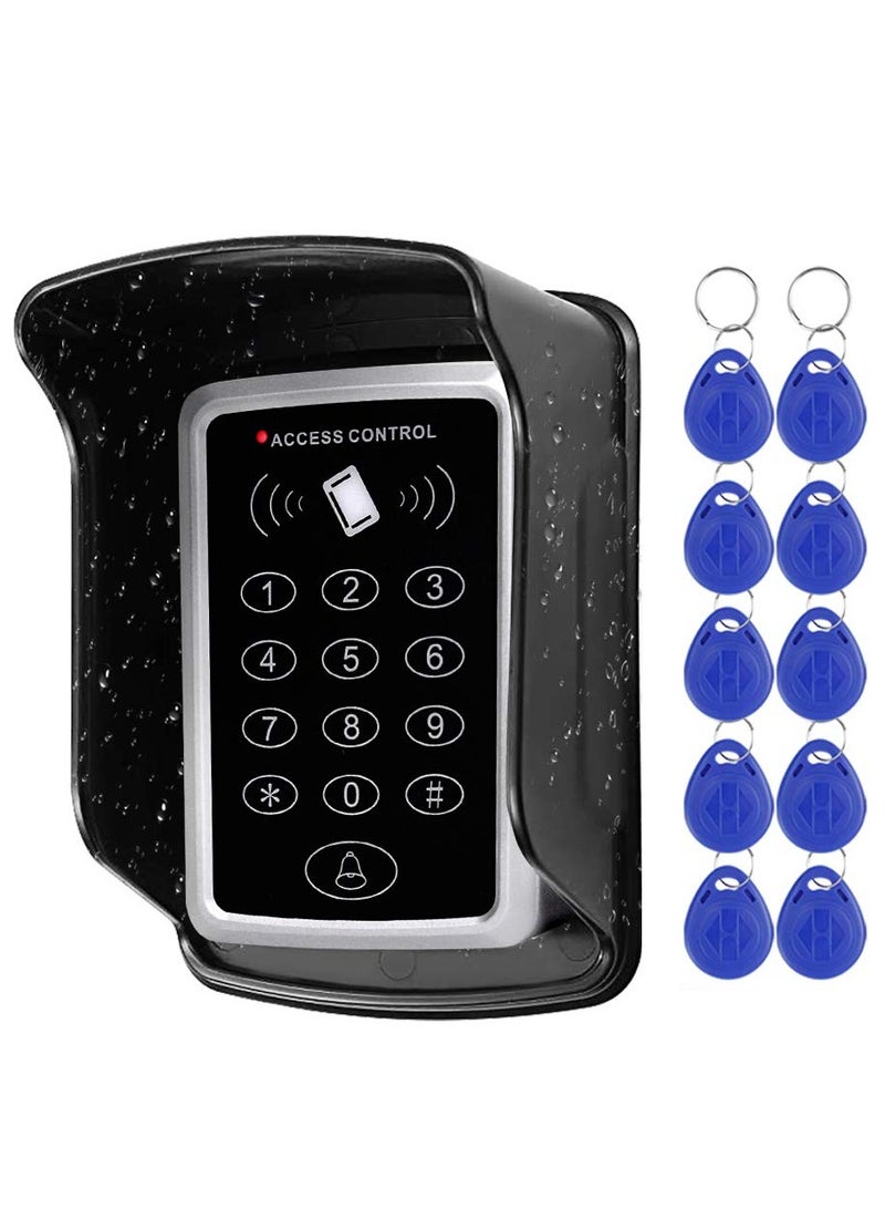 Standalone Access Control Keypad RFID Keyboard Waterproof Cover for Door Locks Access Control System with 10pcs Keychains - Image 1