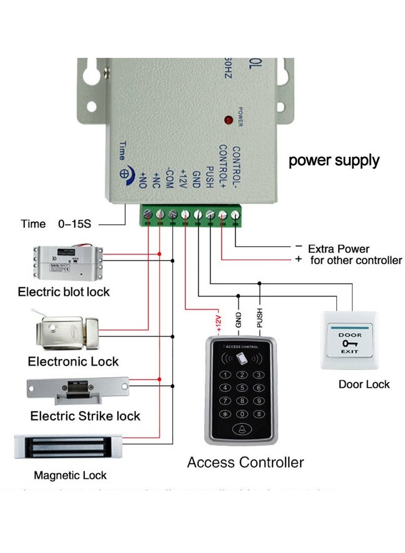 Standalone Access Control Keypad RFID Keyboard Waterproof Cover for Door Locks Access Control System with 10pcs Keychains - Image 3