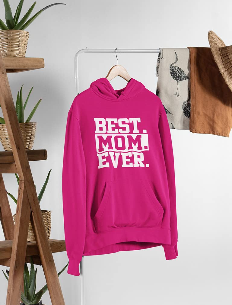 Tstars Best Mom Ever Hoodie for Women - Mothers Day Sweatshirt for Moms from Daughter - Cozy Fleece Hoodies Gift for Her Large Pink - Image 4