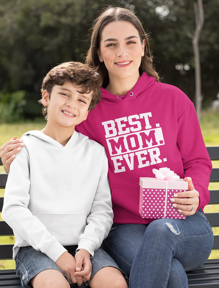 Tstars Best Mom Ever Hoodie for Women - Mothers Day Sweatshirt for Moms from Daughter - Cozy Fleece Hoodies Gift for Her Large Pink - Image 2