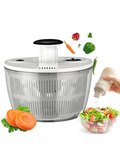 CHHQLZS Salad Spinner, Multifunction Manual Salad Spinner, Lettuce Dryer and Vegetable Washer, Draining Lettce and Vegetable with Ease for Lettuce, Fruits and Vegetables, 5L  - Image 1