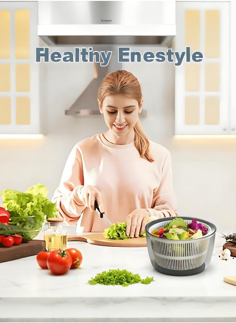 CHHQLZS - Salad Spinner, Multifunction Manual Salad Spinner, Lettuce Dryer and Vegetable Washer, Draining Lettce and Vegetable with Ease for Lettuce, Fruits and Vegetables, 5L - Image 1