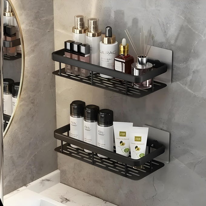 BATHROOM CORNER BATHROOM ALUMINUM CORNER RACK CORNER STORAGE WASHROOM ORGANIZER SHOWER CADDY ORGANIZER FOR KITCHEN SPACE ALUMINUM METAL FRAME 2
