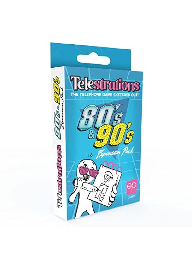 USAopoly Telestrations 80S/90S Expansion Pack ; Featuring 600 Totally Awesome Words Phrases And References ; Great New Addition To Telestrations Party Game - Image 1