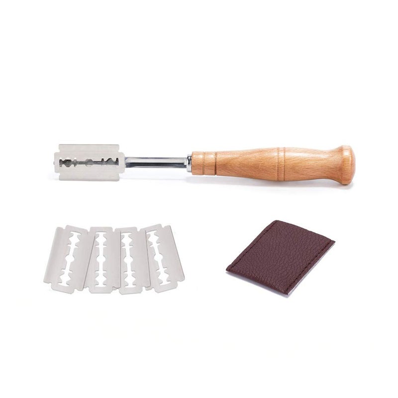 YMHB Premium Hand Crafted Bread Lame Included 5 Blades and Leather Protective Cover - Best Dough Scoring Tool - Image 1