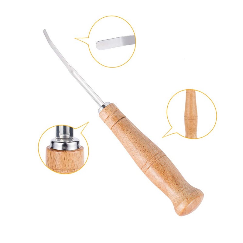 YMHB Premium Hand Crafted Bread Lame Included 5 Blades and Leather Protective Cover - Best Dough Scoring Tool - Image 5
