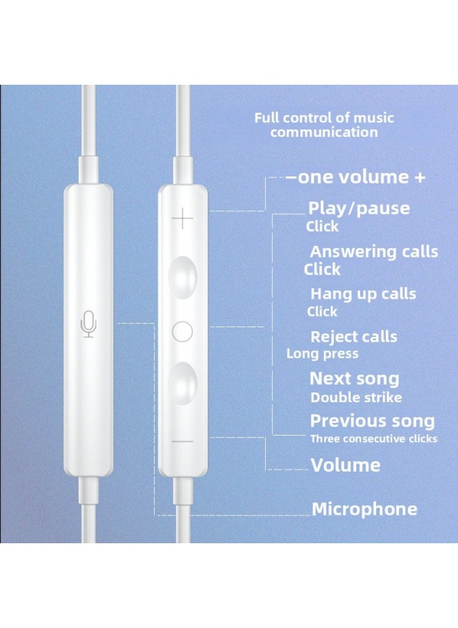 Yong Teng Wired Headset For Apple Ipad Tablet Android For Huawei Mobile Phone Wire Control Direct Plug Type-c Headset-Color:P61 White Lighting