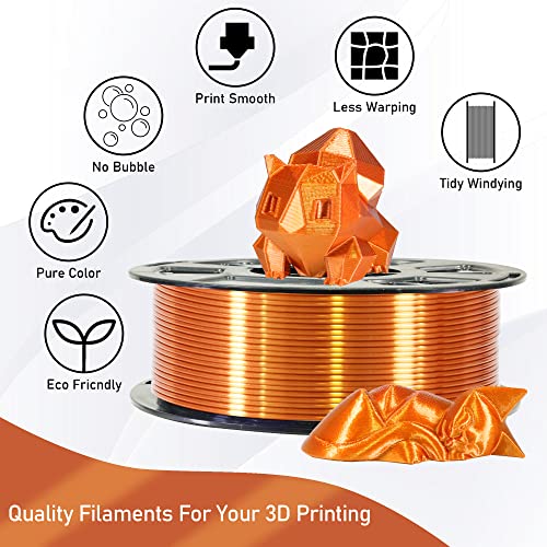 OEM MIKA3D 1.75mm Silk Metalic Shiny Red Copper PLA 3D Printer Filament, Widely Support for Most 3D Printing Printer, 2.2lbs 1KG 1.75mm Silk PLA 3D Printing Material - Image 3