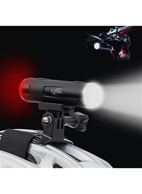 Bike Helmet Light, USB Rechargeable Dual Front & Rear Cycle Helmet Lights,IP66 Water Resistant Portable Bicycle Helmet Torch with Running Time Up to 86 Hours