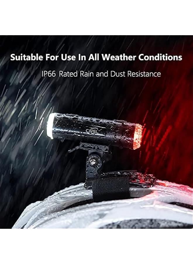 Bike Helmet Light, USB Rechargeable Dual Front & Rear Cycle Helmet Lights,IP66 Water Resistant Portable Bicycle Helmet Torch with Running Time Up to 86 Hours