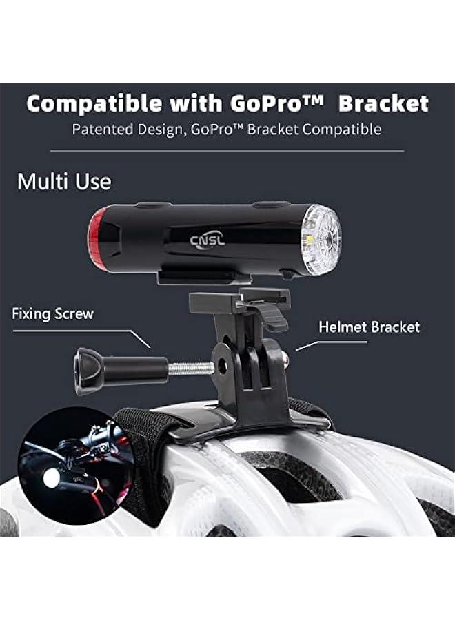 Bike Helmet Light, USB Rechargeable Dual Front & Rear Cycle Helmet Lights,IP66 Water Resistant Portable Bicycle Helmet Torch with Running Time Up to 86 Hours