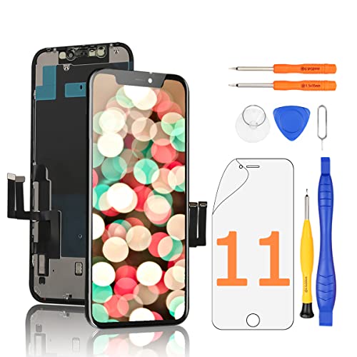 Yodoit for iPhone 11 Screen Replacement Kit Full HD COF LCD Display 3D Touch Digitizer Frame Full Assembly with Repair Tool for Model A2111, A2223, A2221 Black 6.1inch - Image 1