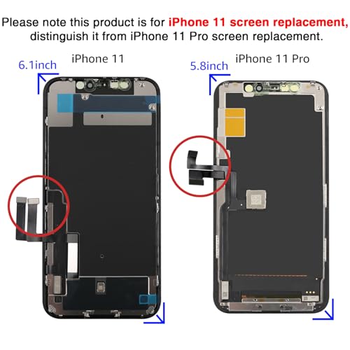 Yodoit for iPhone 11 Screen Replacement Kit Full HD COF LCD Display 3D Touch Digitizer Frame Full Assembly with Repair Tool for Model A2111, A2223, A2221 Black 6.1inch - Image 4