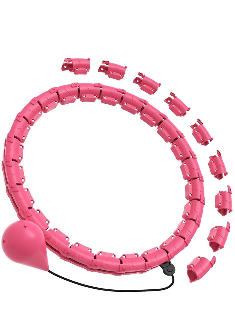 RATSAW Smart Weighted Fitness Hoops 2 in 1 Weight Loss Massage Fitness Circles 24 Section Adjustable Weighted Hula Hoop Fit Hoop with Small Ball Auto Rotate 360 Degree Suitable for Adults  - Image 1