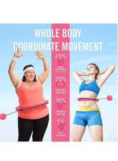 RATSAW Smart Weighted Fitness Hoops 2 in 1 Weight Loss Massage Fitness Circles 24 Section Adjustable Weighted Hula Hoop Fit Hoop with Small Ball Auto Rotate 360 Degree Suitable for Adults  - Image 5