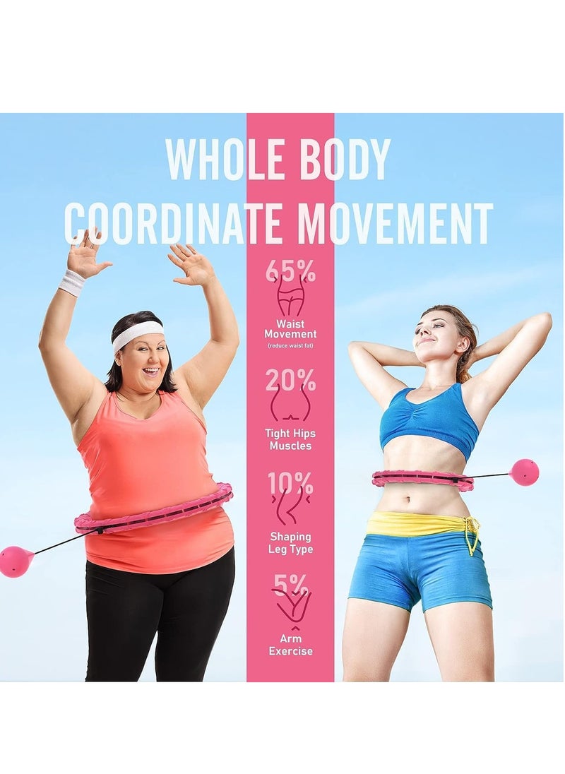 RATSAW Smart Weighted Fitness Hoops 2 in 1 Weight Loss Massage Fitness Circles 24 Section Adjustable Weighted Hula Hoop Fit Hoop with Small Ball Auto Rotate 360 Degree Suitable for Adults  - Image 5