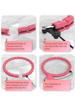 RATSAW Smart Weighted Fitness Hoops 2 in 1 Weight Loss Massage Fitness Circles 24 Section Adjustable Weighted Hula Hoop Fit Hoop with Small Ball Auto Rotate 360 Degree Suitable for Adults  - Image 2