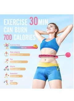 RATSAW Smart Weighted Fitness Hoops 2 in 1 Weight Loss Massage Fitness Circles 24 Section Adjustable Weighted Hula Hoop Fit Hoop with Small Ball Auto Rotate 360 Degree Suitable for Adults  - Image 4