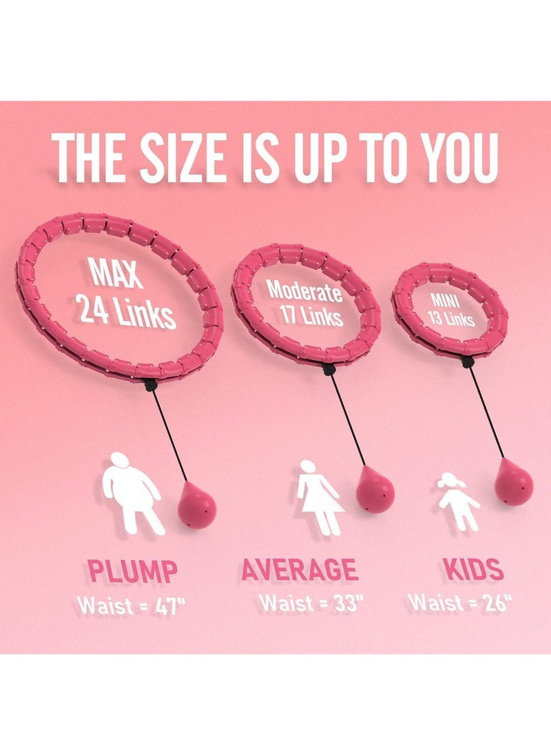 RATSAW Smart Weighted Fitness Hoops 2 in 1 Weight Loss Massage Fitness Circles 24 Section Adjustable Weighted Hula Hoop Fit Hoop with Small Ball Auto Rotate 360 Degree Suitable for Adults  - Image 3